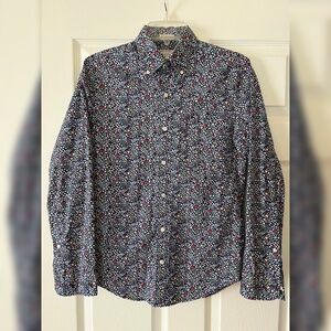 J. Crew Blue Floral Cotton Oxford | XS